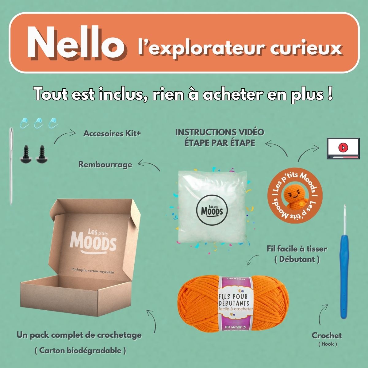 Nello l'Explorateur | Kit crochet